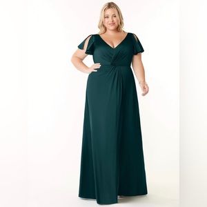 Azazie Soren Dress in Pine Green Size 10